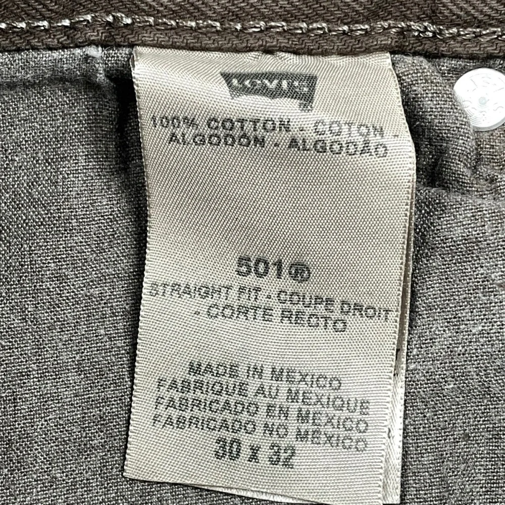 New Levis 501 Jeans Mens 30x32 Brown Straight Leg Button Fly Western NWT